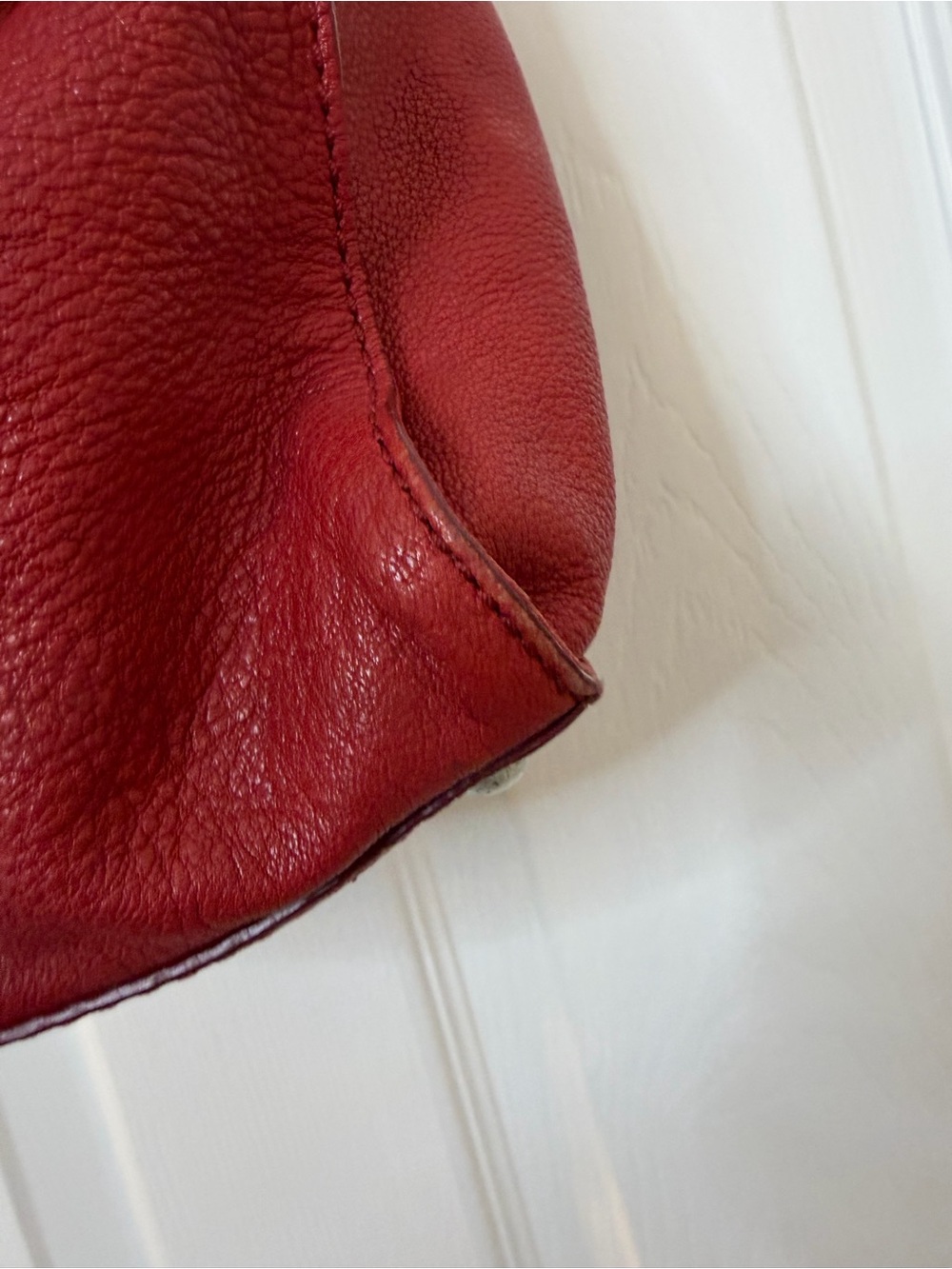 Michael Kors Red Leather Chain-Handle Shoulder Bag - Picture 14 of 15
